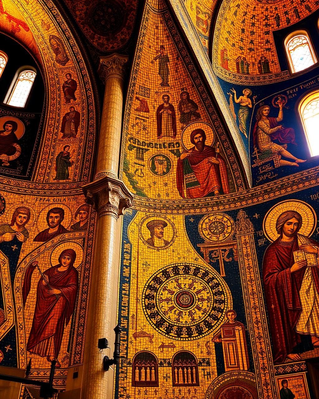 Byzantine biblical mosaics inside the Hagia Sophia